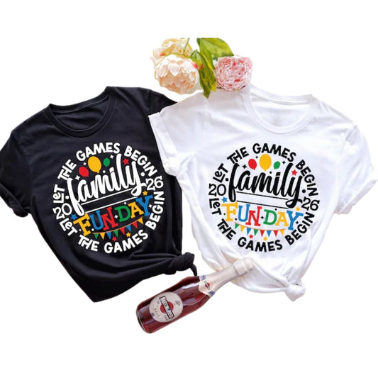 Let The Games Begin Custom Year Family Funday Matching T Shirt, Custom Family Reunion Macthing Shirts ET1082