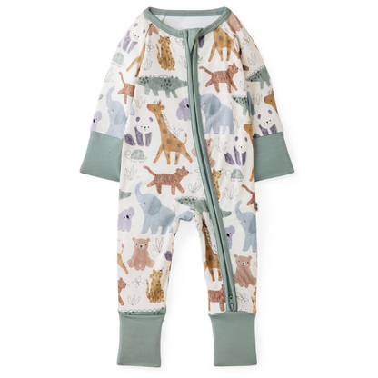 Wild Animal Baby Convetible Zipper Romper, Animal Lover Baby Romper Convertible BB0424