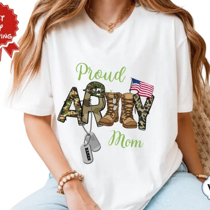 Custom Proud Army Matching Family T Shirts, Personalized Matching Army Family Shirts ET0293