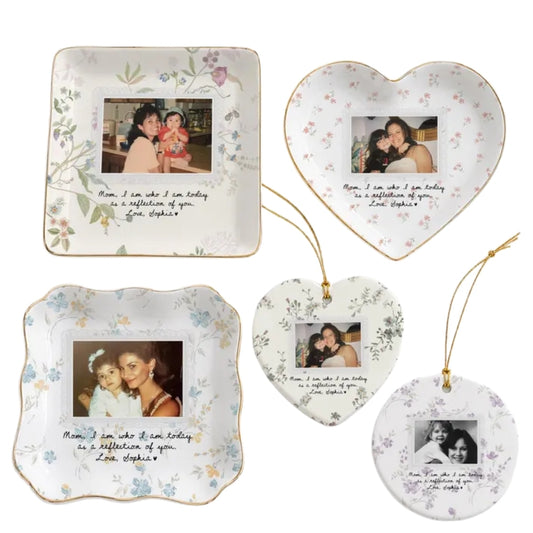 Custom Photo Mother of The Bride Floral Ring Dish, Personalized Floral Wedding Jewelry Dish for Mom WD0245