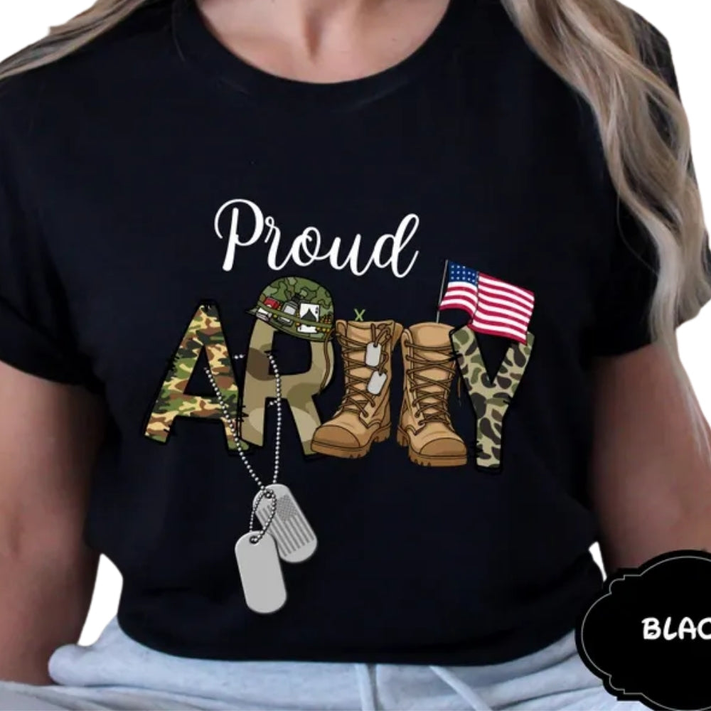 Custom Proud Army Matching Family T Shirts, Personalized Matching Army Family Shirts ET0293
