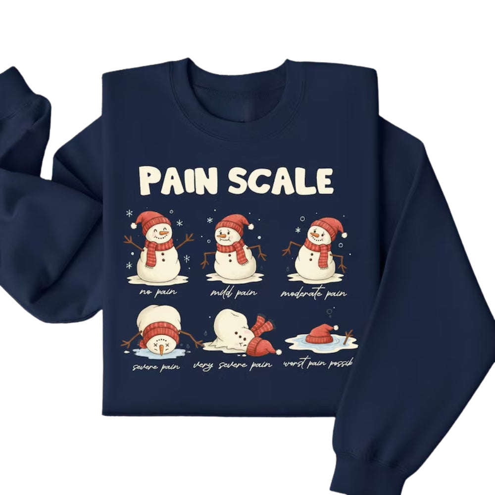 Pain Scale Christmas Nurse Sweatshirt, Funny Nurse Christmas Sweatshirt 2D0394