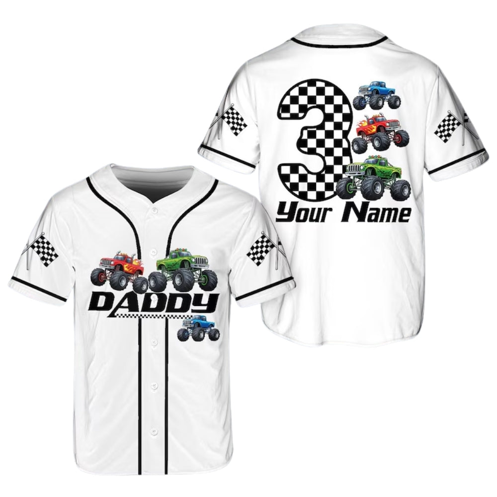 Custom Truck Birthday Boy Matching Family Baseball Jersey, Custom Birthday Construction Baseball Shirts For Family ET0715