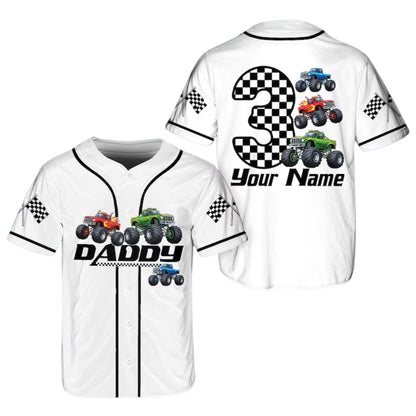 Custom Truck Birthday Boy Matching Family Baseball Jersey, Custom Birthday Construction Baseball Shirts For Family ET0715