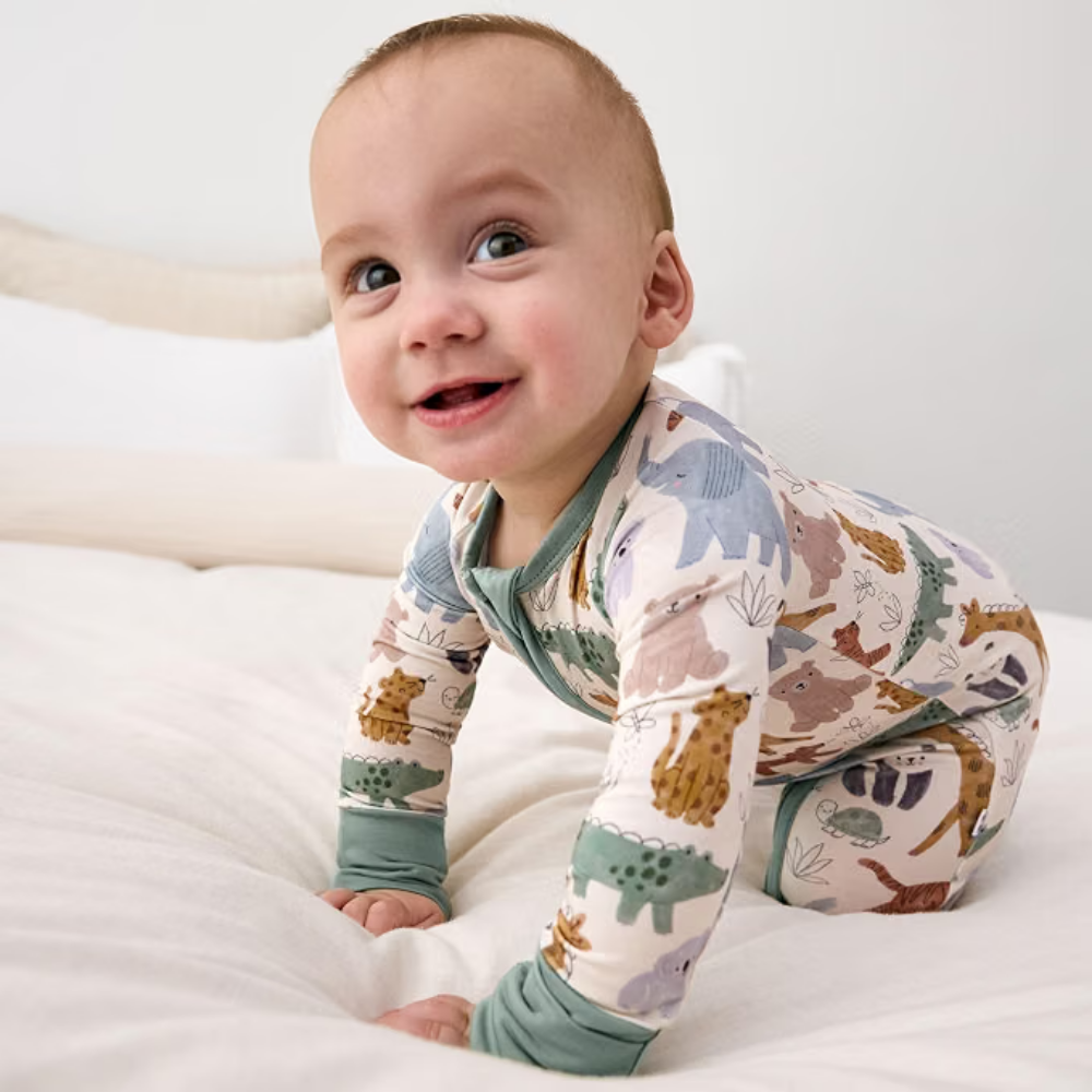 Wild Animal Baby Convetible Zipper Romper, Animal Lover Baby Romper Convertible BB0424