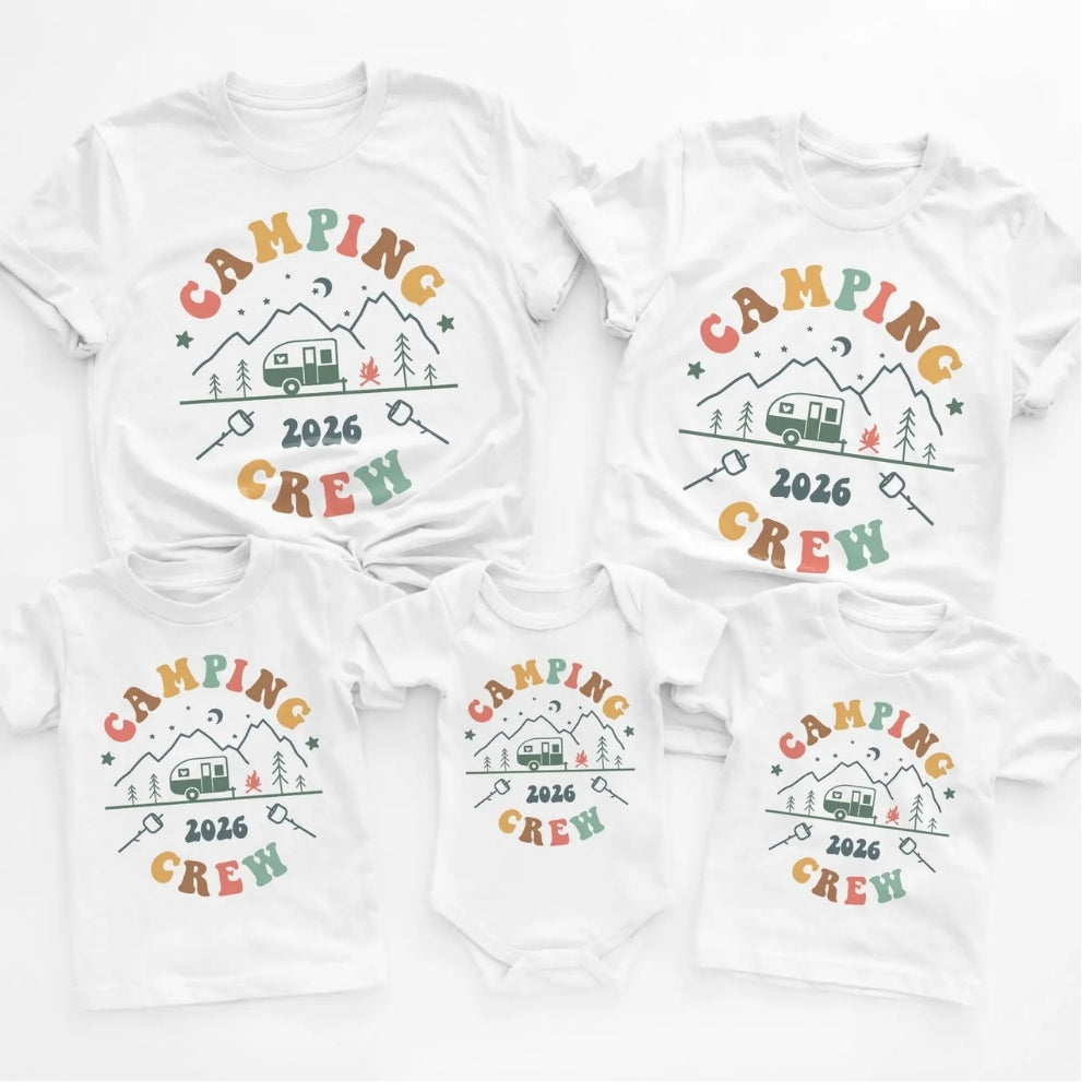 Matching Camping Camp Crew Family T Shirts, Custom Camping Matching Shirts For Family ET0441