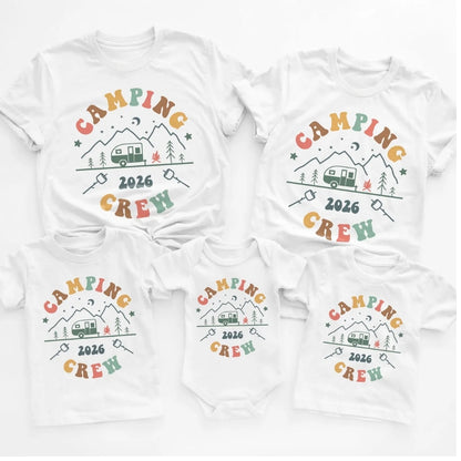 Matching Camping Camp Crew Family T Shirts, Custom Camping Matching Shirts For Family ET0441
