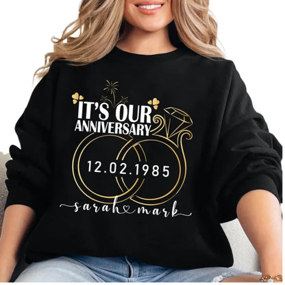 It's Our Anniversary Custom Husband And Wife Matching T Shirts, Personalized Wedding Anniversary Couple Shirts ET0911
