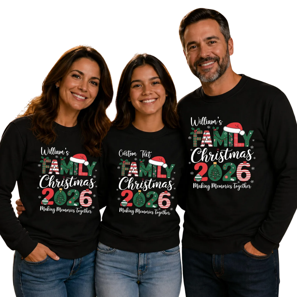 Family Christmas Making Memories Togheter Custom Matching Sweatshirts, Personalized Christmas Matching Family Sweatshirts ET1284
