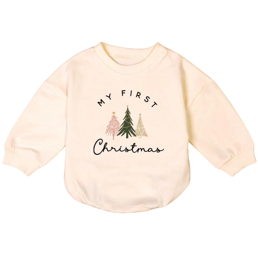 My First Christmas Baby Romper Sweatshirt, Christmas Baby Romper Sweatshirt BB0205