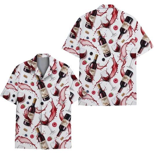 Red Wine Hawaiian Shirt For Men And Women, Wine Lover Hawaiian Shirt HE0677