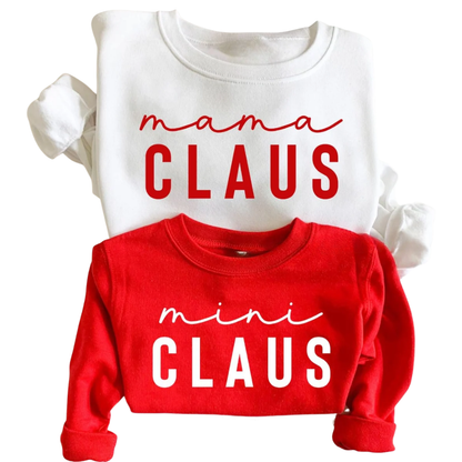 Mama Claus Mini Claus Matching Christmas Sweatshirt, Xmas Mommy And Me Sweatshirts ET1441
