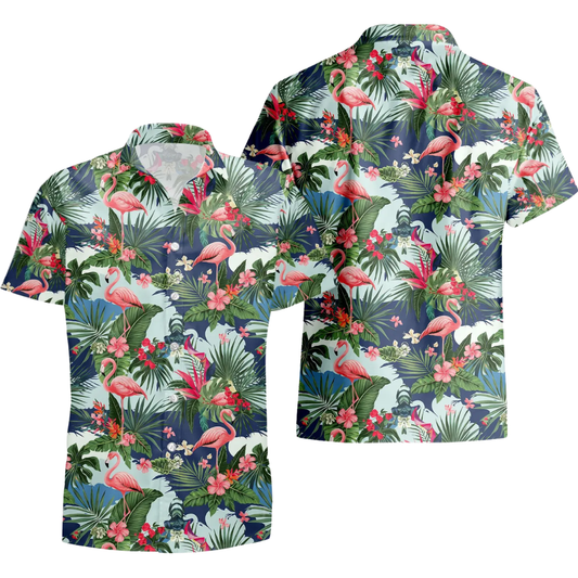 Tropical Flamingo Hawaiian Shirt For Men Women, Flamingo Hawaiian Shirts HE0559