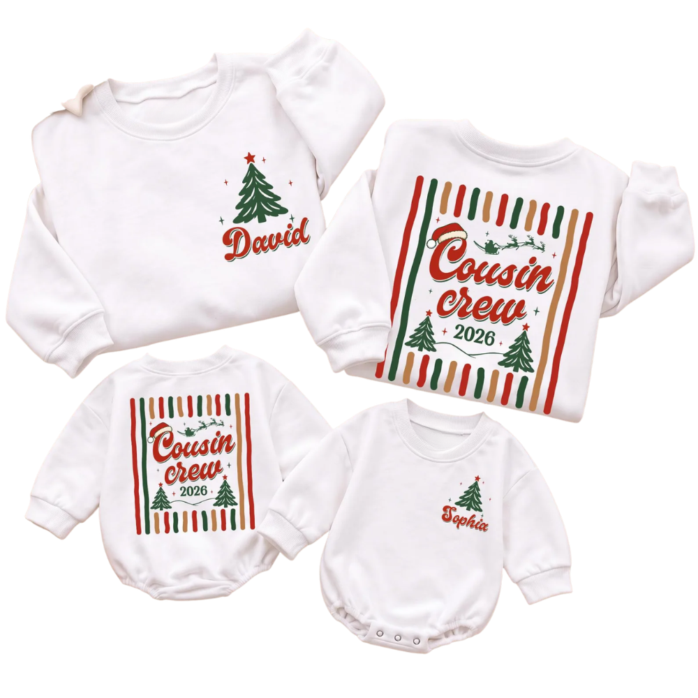 Custom Cousin Crew Christmas Matching Sweatshirt, Personalized Xmas Cousin Sweater ET1688