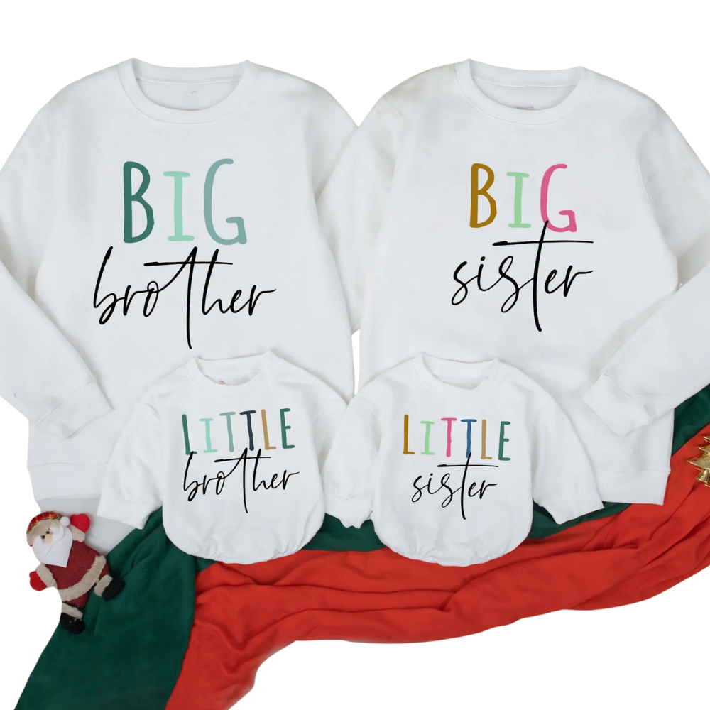 Matching Big Brother Big Sister Baby Reveal Sweatshirt, Sibling Sweatshirt Matching ET1414