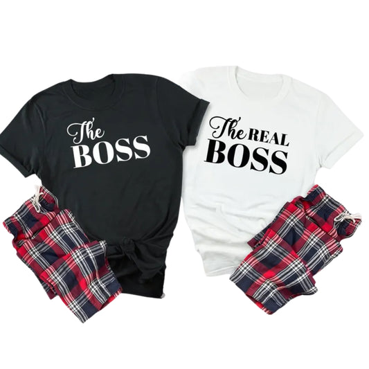 The Boss The Real Boss Matching His And Her T Shirt, Boss Couple Matching Shirts ET0818