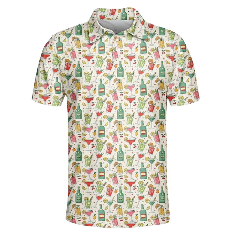 Cocktail Margarita Golf Polo Shirt For Mens, Cocktail Golf Shirts Men GE0250