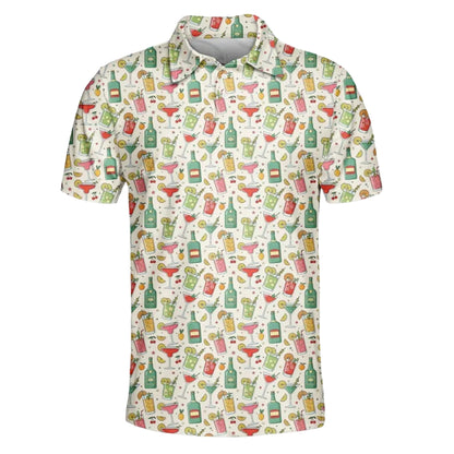 Cocktail Margarita Golf Polo Shirt For Mens, Cocktail Golf Shirts Men GE0250