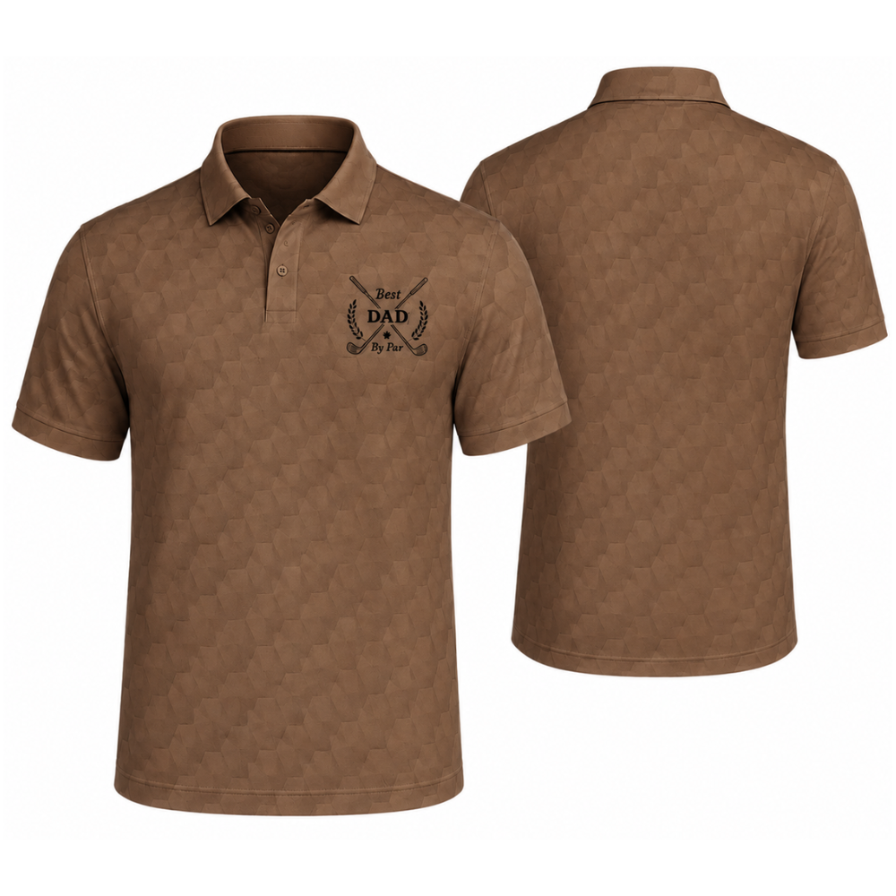 Best Dad By Par White Golf Men Polo Shirt, Father Day Golf Shirts For Dad GE0456