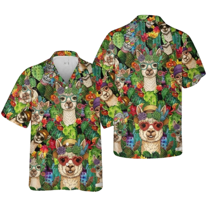 Alpaca Tropical Hawaiian Shirt Women And Men, Alpaca Hawaiian Shirts HE0527