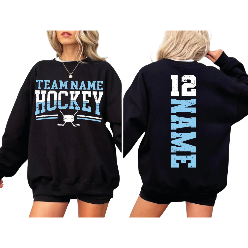 Custom Team Hockey Sweatshirt With Name And Number, Personalized Hockey Team Sweatshirt 2D1244