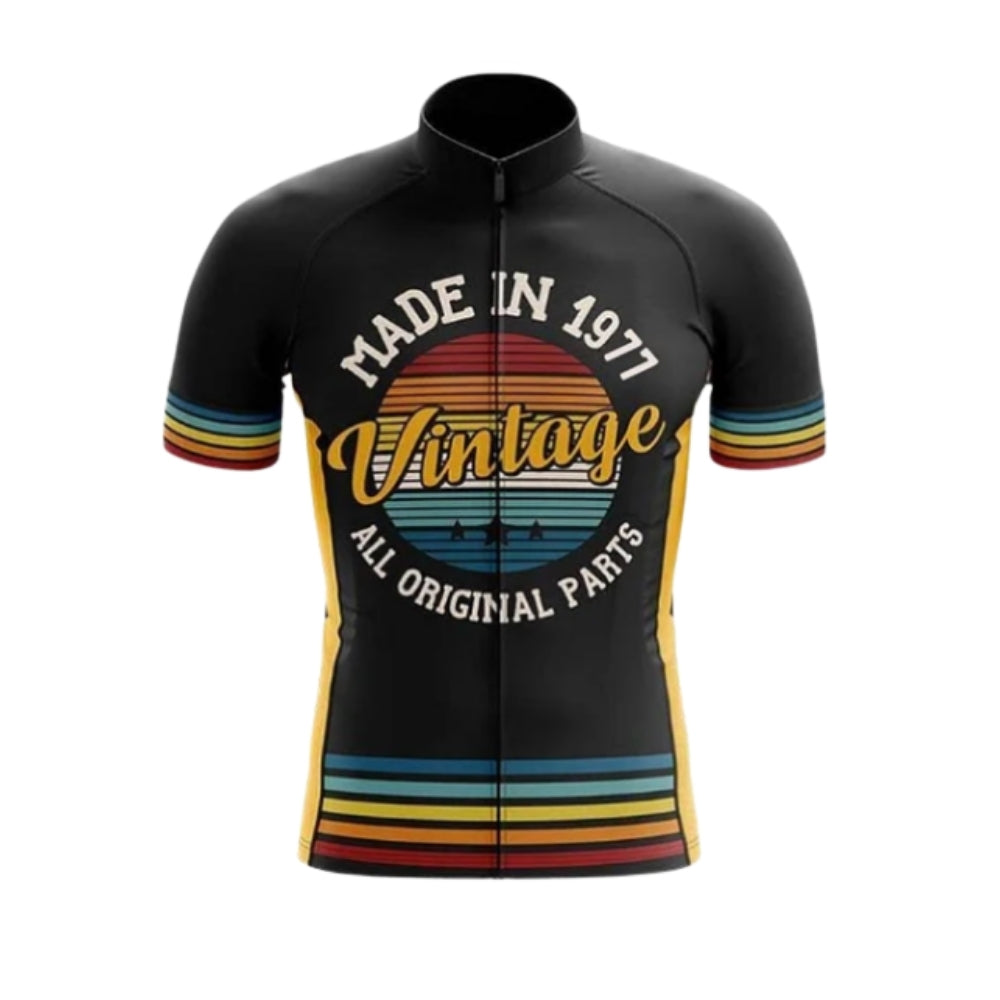 Made In 1977 Vintage All Original Parts Custom Retro Cycling Short Sleeve Men Jersey, Custom Year Retro Cycling Jerseys CG0495
