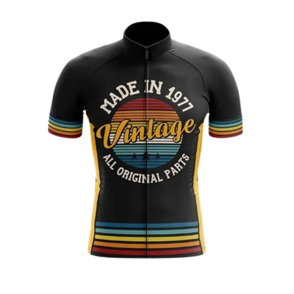 Made In 1977 Vintage All Original Parts Custom Retro Cycling Short Sleeve Men Jersey, Custom Year Retro Cycling Jerseys CG0495