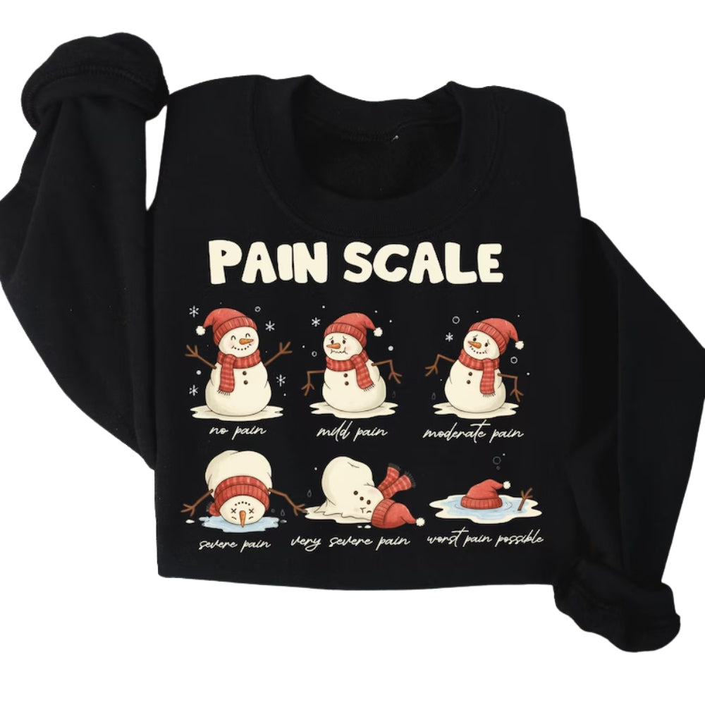 Pain Scale Christmas Nurse Sweatshirt, Funny Nurse Christmas Sweatshirt 2D0394