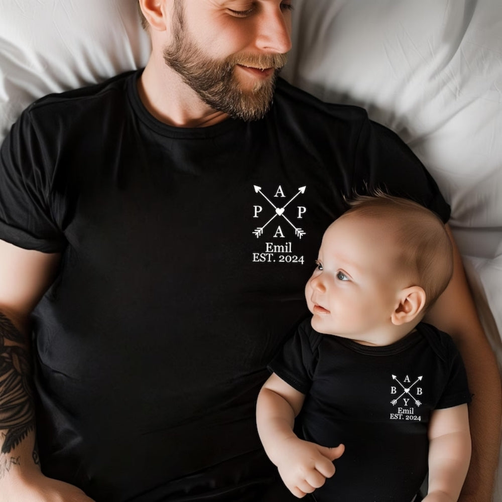 Custom Dad And Son Daughter Matching Family T Shirts, Personalized Matching Father Day Family Shirts ET0151