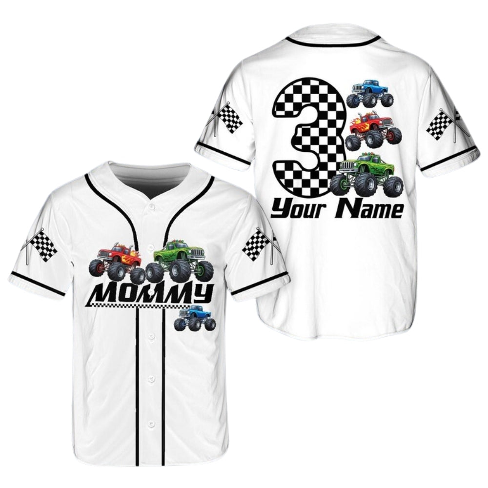 Custom Truck Birthday Boy Matching Family Baseball Jersey, Custom Birthday Construction Baseball Shirts For Family ET0715