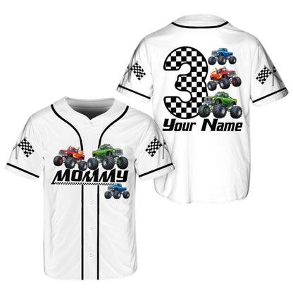 Custom Truck Birthday Boy Matching Family Baseball Jersey, Custom Birthday Construction Baseball Shirts For Family ET0715