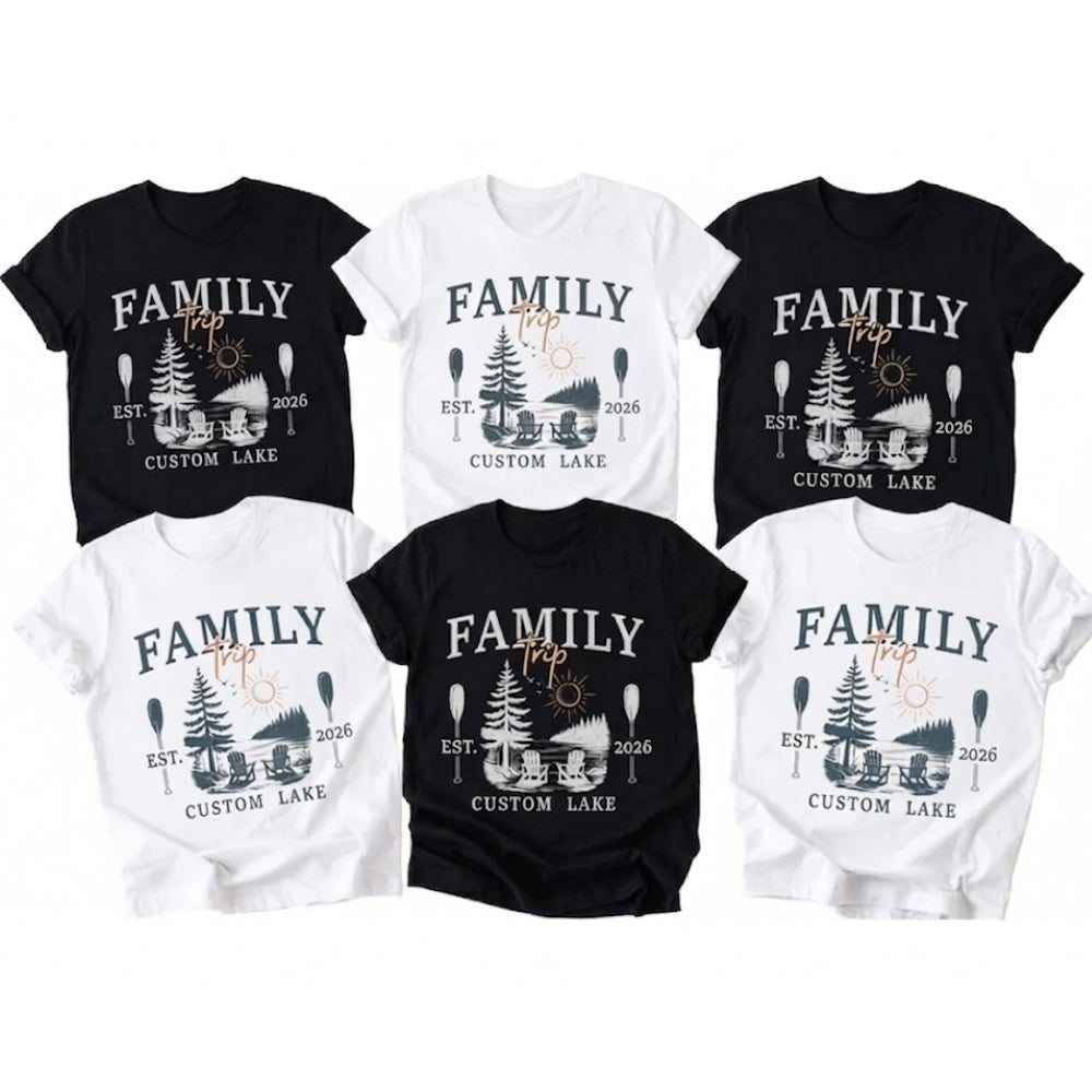 Personalized Lake Family Trip Matching T Shirts, Custom Lake Trip Family Shirts With Year ET0885
