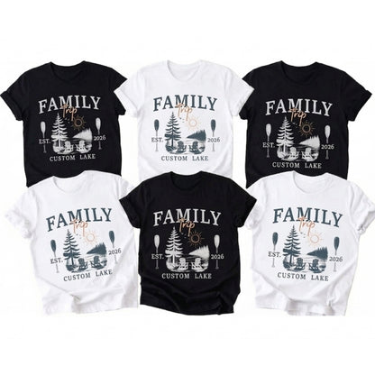 Personalized Lake Family Trip Matching T Shirts, Custom Lake Trip Family Shirts With Year ET0885