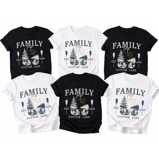 Personalized Lake Family Trip Matching T Shirts, Custom Lake Trip Family Shirts With Year ET0885