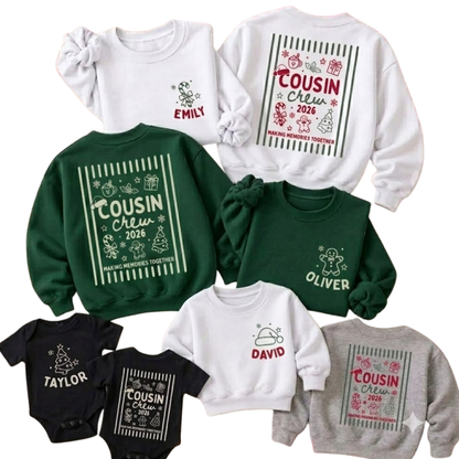 Cousin Crew Custom Christmas Matching Sweatshirt, Custom Family Xmas Sweater ET1679