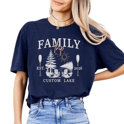 Personalized Lake Family Trip Matching T Shirts, Custom Lake Trip Family Shirts With Year ET0885