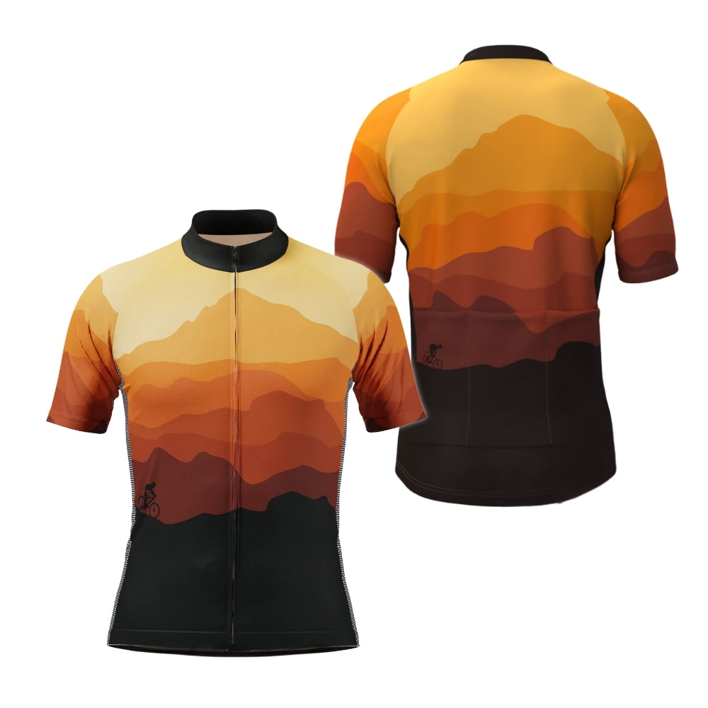 Men's Sunset Short Sleeve Cycling Jersey, Cycling Jerseys For Mens CZ0090