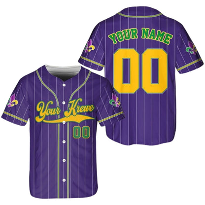 Custom Krewe Name Mardi Gras Matching Family Baseball Jersey, Custom Family Mardi Gras Matching Shirts ET0716
