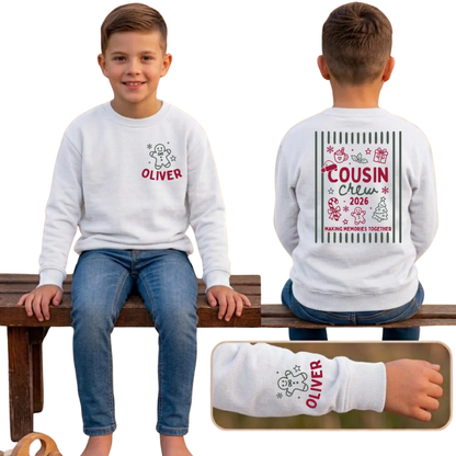 Cousin Crew Custom Christmas Matching Sweatshirt, Custom Family Xmas Sweater ET1679
