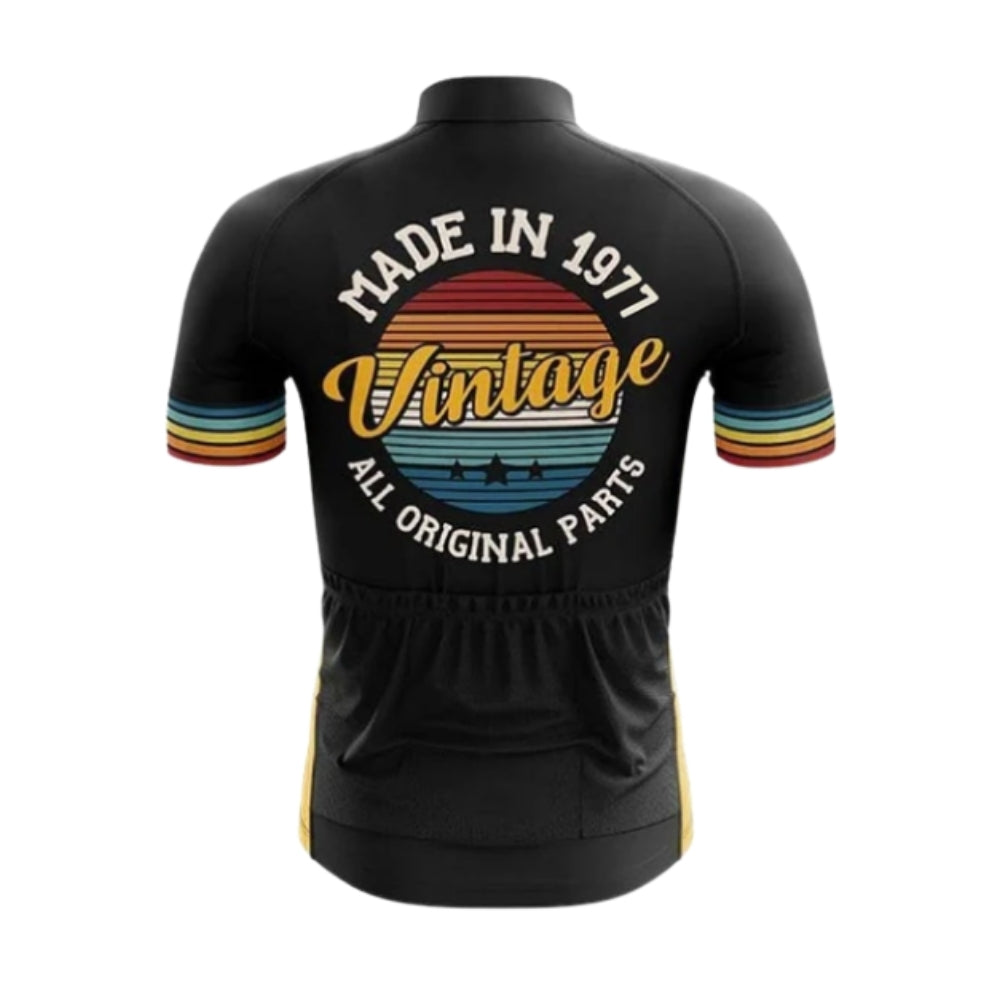 Made In 1977 Vintage All Original Parts Custom Retro Cycling Short Sleeve Men Jersey, Custom Year Retro Cycling Jerseys CG0495