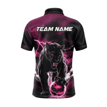 Custom Panther Thunder Bowling Polo Shirt For Men, Custom Panther Bowling Team Shirt BZ0989