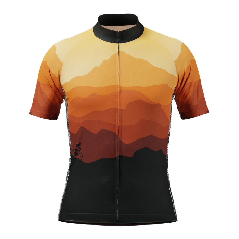 Men's Sunset Short Sleeve Cycling Jersey, Cycling Jerseys For Mens CZ0090