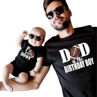 1st Year Down Dad Of The Birthday Boy Matching Football First Birthday Family T Shirt, 1st Birthday Football Family Shirts ET1084