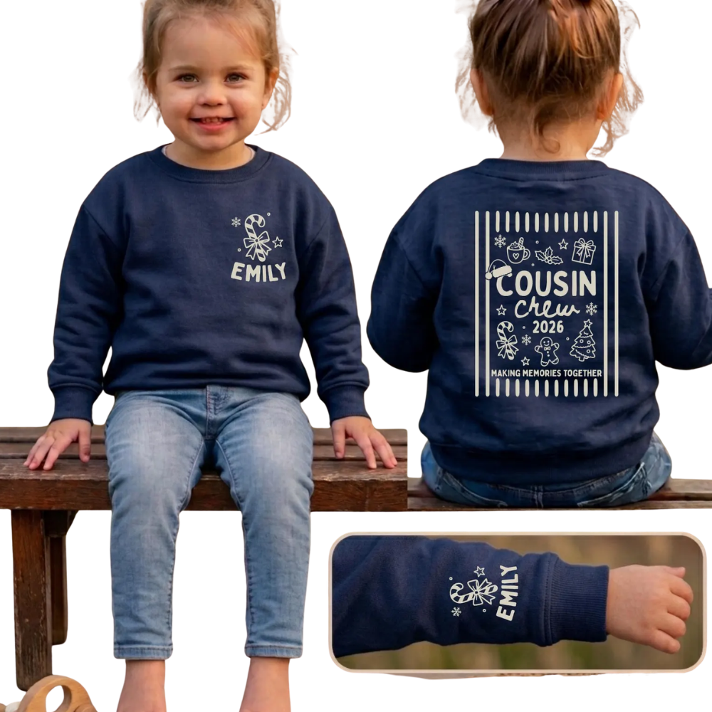 Cousin Crew Custom Christmas Matching Sweatshirt, Custom Family Xmas Sweater ET1679