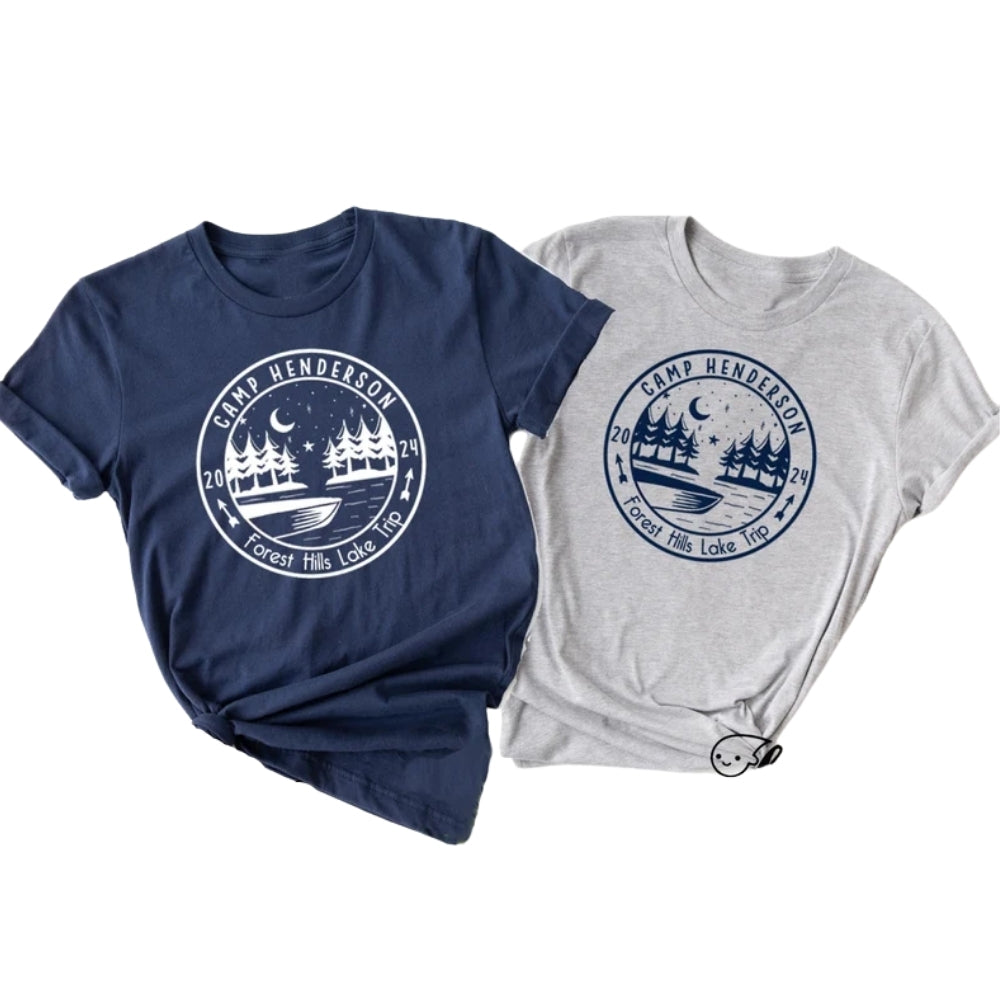 Forest Hill Lake Trip Custom Matching Family Camping T Shirts, Custom Lake Trip Family Shirts ET0296