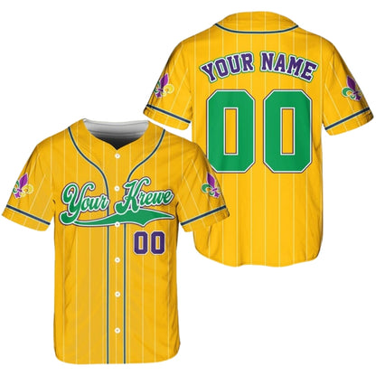 Custom Krewe Name Mardi Gras Matching Family Baseball Jersey, Custom Family Mardi Gras Matching Shirts ET0716