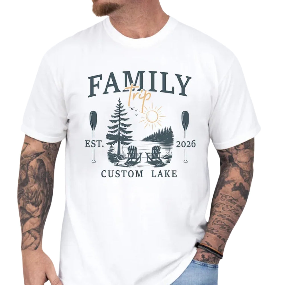 Personalized Lake Family Trip Matching T Shirts, Custom Lake Trip Family Shirts With Year ET0885