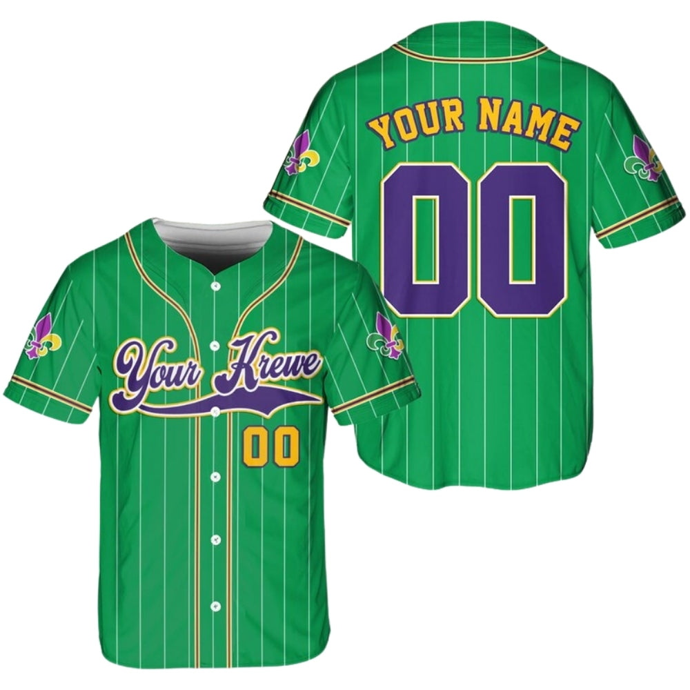 Custom Krewe Name Mardi Gras Matching Family Baseball Jersey, Custom Family Mardi Gras Matching Shirts ET0716