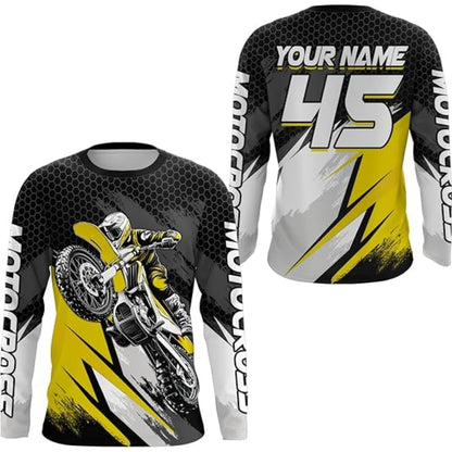 Custom Blue Motocross Racing Long Sleeve Jesey For Men, Motocross Jersey Custom MZ0023