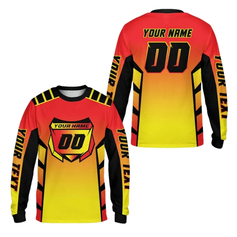 Custom Blue Purple Motocross Mens Jersey Long Sleeve, Custom Racing Dirt Bike Shirts ME0063